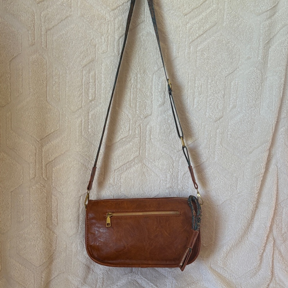 Leather Crossbody Bag - Brown
